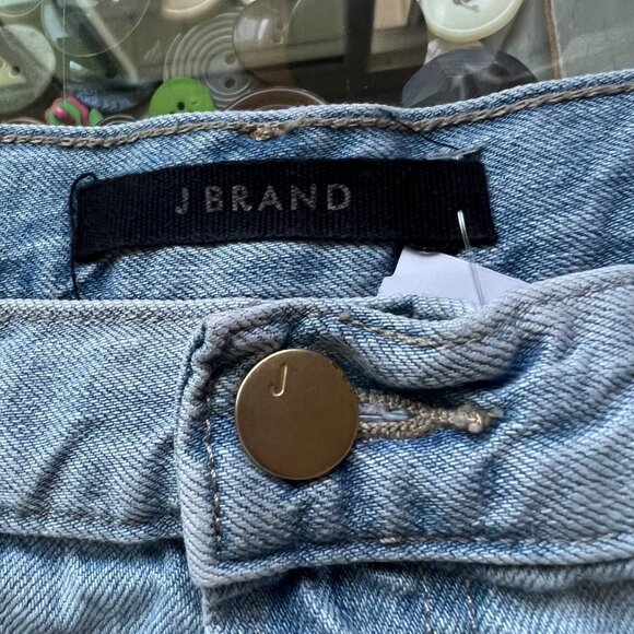 J Brand Sie 29 Tate Boy Fit Jeans Distressed Denim Blue Cotton Lyocell Blend - Picture 12 of 12